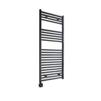 Electrische Wifi Radiator Sanicare HPW Carini 111,8x60 cm Mat Zwart Met Thermostaat Zwart Linksonder
