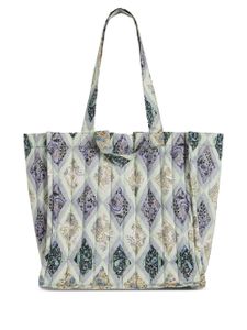 Cinq A Sept sac cabas à losanges en jacquard - Vert