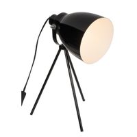 Zwarte retro tafellamp/schemerlamp metaal 42 cm - thumbnail