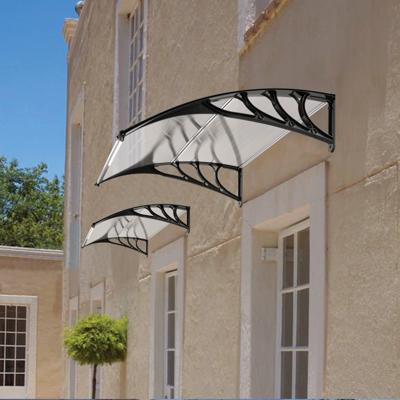 102 x 99 cm Voordak voor de Voordeur Overkapping van Aluminium en Polycarbonaat Zilver