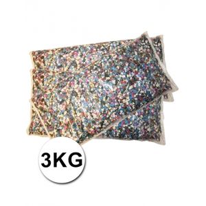 Confetti zak van 3 kilo multicolor   -