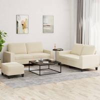 3-delige Loungeset stof crèmekleurig