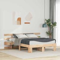 Bedframe met lade Bruin 120 x 190 cm Massief grenenhout