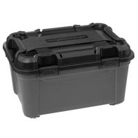Opberg box - zwart - 80 liter - 67 x 39 x 47cm - met deksel - waterdicht