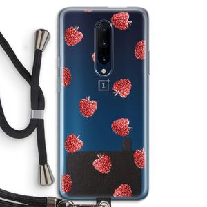 Framboosjes: OnePlus 7 Pro Transparant Hoesje met koord