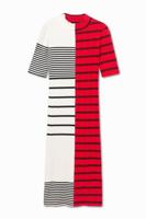 Gestreepte midi-overhemdjurk - WHITE - XL