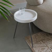ZILT Ronde Bijzettafel 'Katheryne' Marmer, 33cm, kleur Wit
