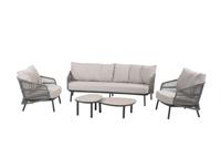 Alicante loungeset met Monroe coffeetafels antraciet 65 x 32 cm & 80 x 27 cm Taste - Taste