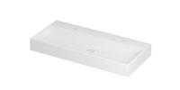 Wastafel United Porselein met 2 kraangaten incl. porseleinen click plug en verborgen overloop systeem 100 cm x 45 cm x 11 cm Mat wit 0206082 Wastafel United Porselein met 2 kraangaten incl. porseleinen click plug en verborgen overloop systeem 100 cm x 45 cm x 11 cm Mat wit 0206082