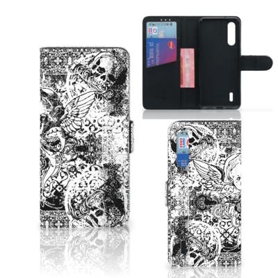 Telefoonhoesje met Naam Xiaomi Mi 9 Lite Skulls Angel | Portemonnee hoesje