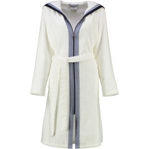 Cawö Cawö Dames Badjas met Capuchon en Rits 6598 Weiss 36