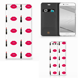 Huawei P10 Plus Hoesje met Magneet Lipstick Kiss