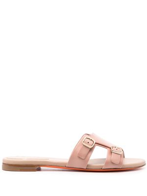 Santoni sandales en cuir à double bride - Rose