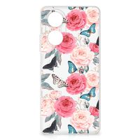 OPPO A58 4G TPU Case Butterfly Roses - thumbnail