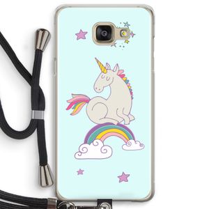 Regenboog eenhoorn: Samsung Galaxy A5 (2016) Transparant Hoesje met koord