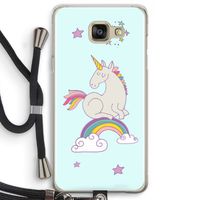 Regenboog eenhoorn: Samsung Galaxy A5 (2016) Transparant Hoesje met koord