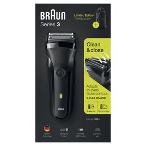 Braun Series 3 301s Oplaadbaar Elektrisch Scheerapparaat, Zwart