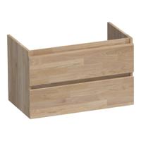 Brauer Joy - Onderkast - 80 cm - met 2 Softclose Lades Greeploos en 1 Sifon Uitsparing - Vingerlas Eiken Grijs