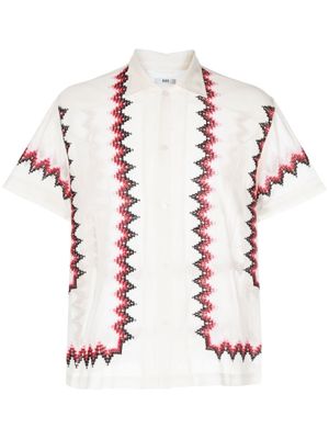 BODE chemise à motif zigzag brodé - Blanc