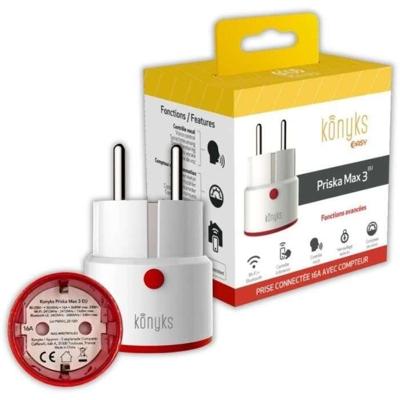 Aangesloten stopcontact - KONYKS - Priska - Max 3 EU - Wifi + Bt - 16 A - Verbruiksmeter - Alexa / Google Home compatibel