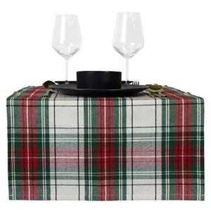 Unique Living - Tafelloper Xmas Tartan - 45x150cm - White