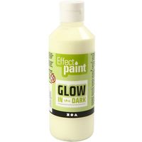 Gele glow in the dark verf 250 ml   -