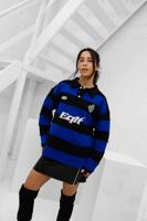 Equalité Stripe Jersey Polo Dames Zwart/Blauw - Maat XS - Kleur: ZwartBlauw | Soccerfanshop