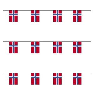 Papieren slinger Noorwegen - 3x - 4 meter - Noorse vlag - Supporter feestartikelen