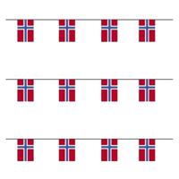 Papieren slinger Noorwegen - 3x - 4 meter - Noorse vlag - Supporter feestartikelen