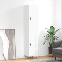 Hoge kast 34,5x34x180 cm bewerkt hout wit