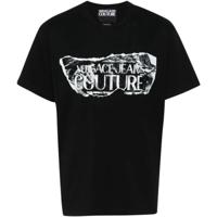 Versace Jeans Couture Logo Magazine T-Shirt Heren Zwart - Maat S - Kleur: Zwart | Soccerfanshop - thumbnail