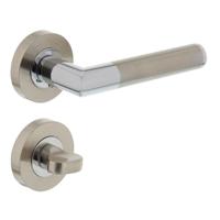 Deurkruk 1693 Bastian op rond rozet 7mm nokken met WC8mm chroom/nikkel mat