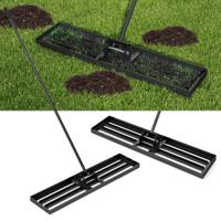 Nivelleerhark met Ergonomisch Handvat Robuust Gazongereedschap Egaliseerhark Vlakmaker 106 x 25 cm Zwart