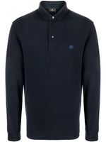 ETRO Pegaso-embroidered cotton polo shirt - Bleu - thumbnail