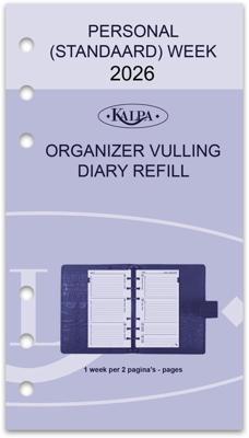Personal Organizer Pocket Agenda Inleg Standaard 2026
