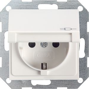 Gira enkel stopcontact klapdeksel wit glanzend kv 441403
