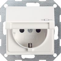 Gira enkel stopcontact klapdeksel wit glanzend kv 441403