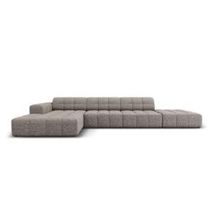 Cosmopolitan Design Chicago Hoekbank met Chaise Longue Links - Rechts Open - Chenille - Lichtgrijs