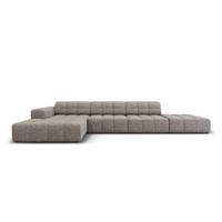 Cosmopolitan Design Chicago Hoekbank met Chaise Longue Links - Rechts Open - Chenille - Lichtgrijs