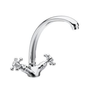 Wastafelmengkraan Sapho Antea 2-knop Gebogen Uitloop 20 cm Chroom
