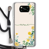 Gele bloemen: Xiaomi Poco X3 NFC Transparant Hoesje met koord
