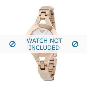 Horlogeband Armani AR7354 Leder Cream wit / Beige / Ivoor