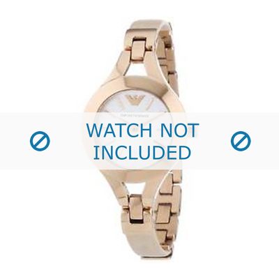 Horlogeband Armani AR7354 Leder Cream wit / Beige / Ivoor