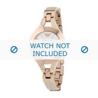 Horlogeband Armani AR7354 Leder Cream wit / Beige / Ivoor