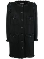 CHANEL Pre-Owned manteau en laine mélangée à volants (2008) - Noir