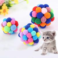 3 stuks kleurrijke handgemaakte klokken kat bouncy bal Pet speelgoed maat: L 3 stuks kleurrijke handgemaakte klokken kat bouncy bal Pet speelgoed maat: L