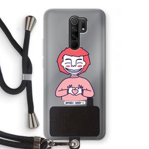 Hartje: Xiaomi Redmi 9 Transparant Hoesje met koord