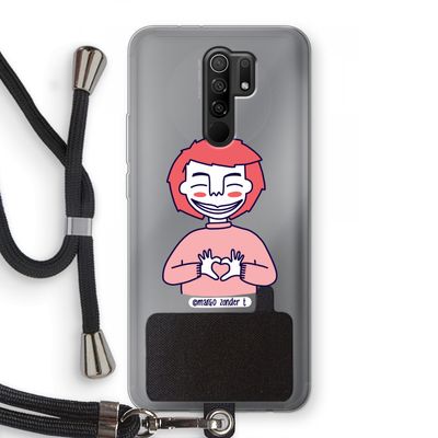 Hartje: Xiaomi Redmi 9 Transparant Hoesje met koord