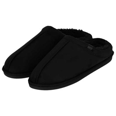 Apollo heren sloffen - zwart - suede buitenkant - met wol - instap - pantoffels Apollo heren sloffen - zwart - suede buitenkant - met wol - instap - pantoffels