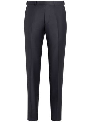 Zegna pantalon de costume à coupe slim - Bleu